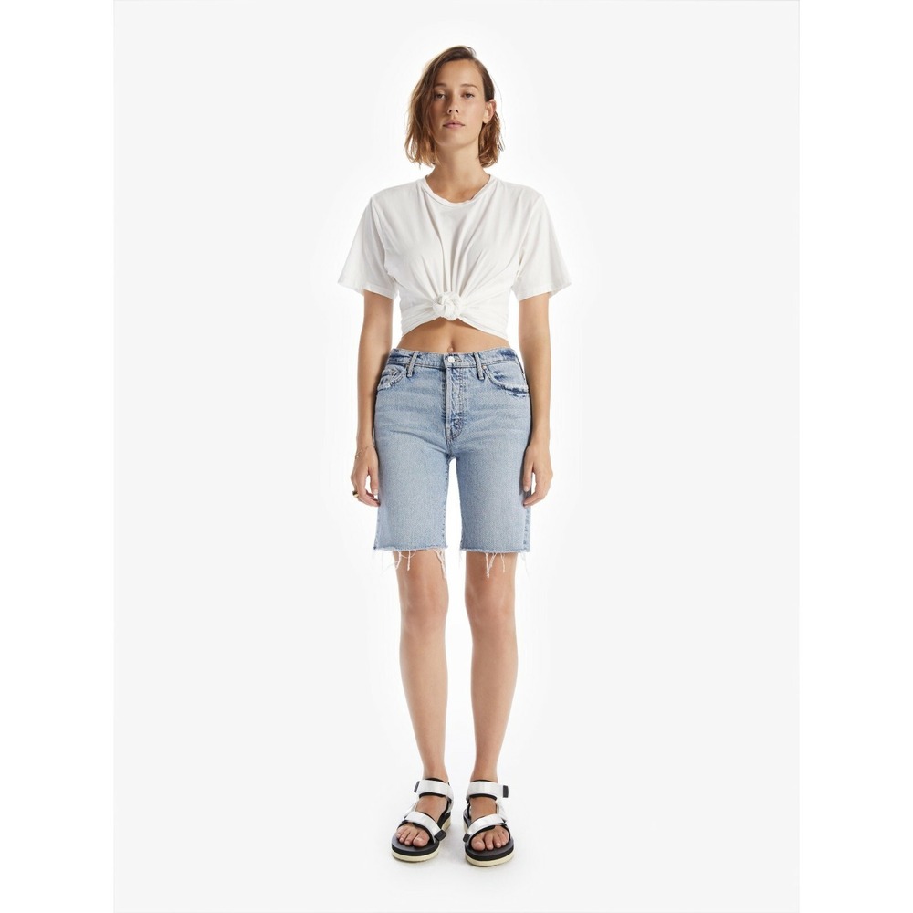 MOTHER Denim Trickster Short Fray Win Some Lose Some Light Wash Size 27 $248 - Picture 4 of 16